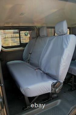 Waterproof Minibus 9 Grey Seat Covers (WithArmrest) Fits Nissan Primastar 2002-06