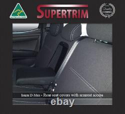 Waterproof premium neoprene Front FB MP+Rear Armrest seat covers fit Isuzu D-Max