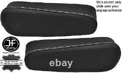White Stitching 2x Seat Armrest Leather Covers Fits Lexus Rx300 Rx330 97-03