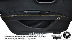 Yellow Stitch 2x Front Door Armrest Leather Covers Fits Seat Leon 13-20 5 Door