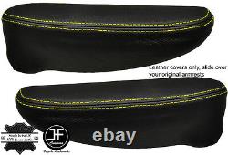 Yellow Stitch 2x Seat Armrest Leather Covers Fits Chrysler Grand Voyager 01-08