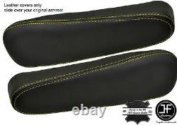 Yellow Stitch 2x Seat Armrest Leather Covers Fits Honda Crv Cr-v 2007-2011