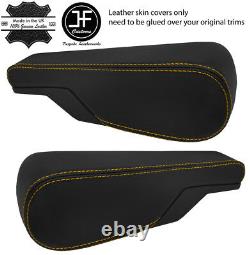Yellow Stitch 2x Seat Armrest Real Leather Covers Fits Vw Type 3 T3 Multivan