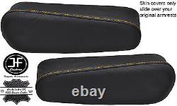 Yellow Stitching 2x Seat Armrest Leather Covers Fits Lexus Rx300 Rx330 97-03